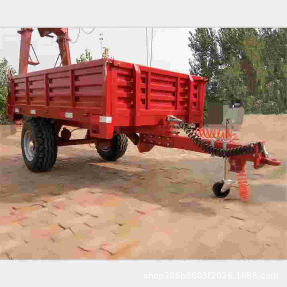 护栏拖车斗 载重5吨 牵引平板拖车两轮四轮农用拖车斗