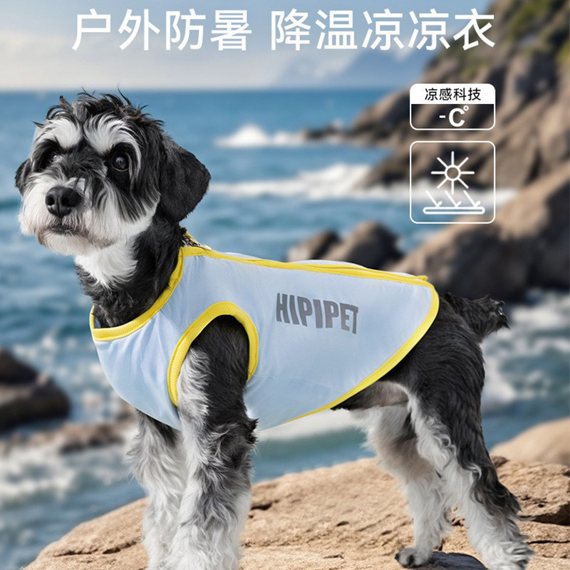 Perro de verano simple cremallera de contraste de colores sandalias para perros pequeños al aire libre refrigeración calentamiento protector solar ropa de perro mascota