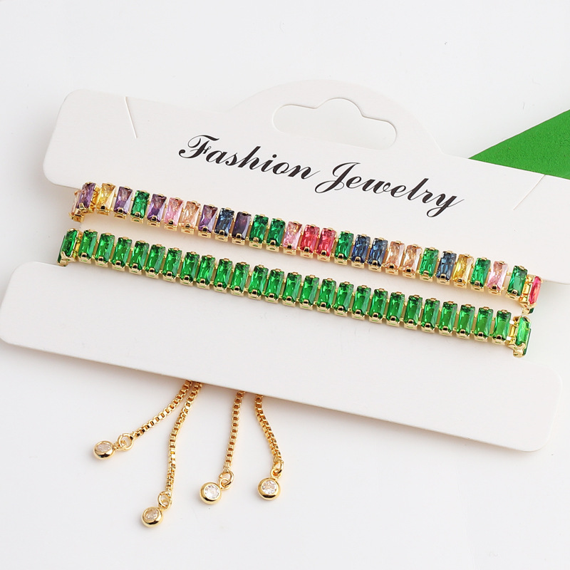 Fashion Geometric Copper Bracelets Ear Studs Necklace Plating Zircon Copper Necklaces