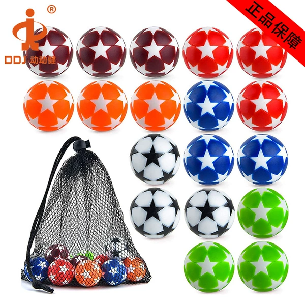 32mm five-star football 3 pcs dark red and white + 3 pcs orange and white + 3 pcs bright red and white + 3 pcs blue and white + 3 pcs black and white + 3 pcs light green and white/bag