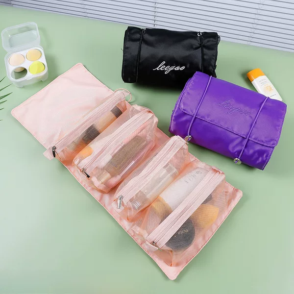 Detachable Four-In-One Cosmetic Bag, Multifunctional and Simple Women's Foldable Travel Cosmetic Storage Bag, Toiletry Bag