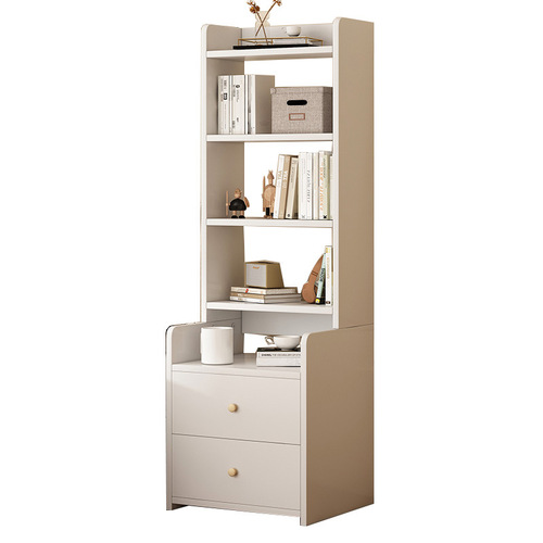 Bedside cabinet with bookshelf, minimalist modern small household bedroom nightstand with height adjustable shelf, simple storage cabinet