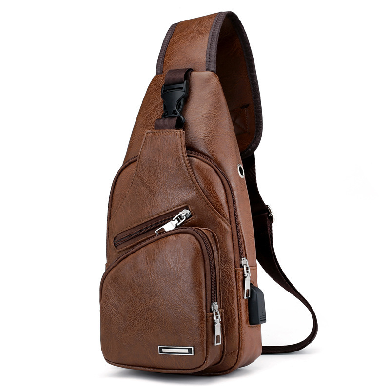 Chest Bag Men's Foreign Trade 2021 New Arrival Shoulder Bag Trendy Men's Korean-Style ins Trendy Retro Casual Fashion Crossbody Bag