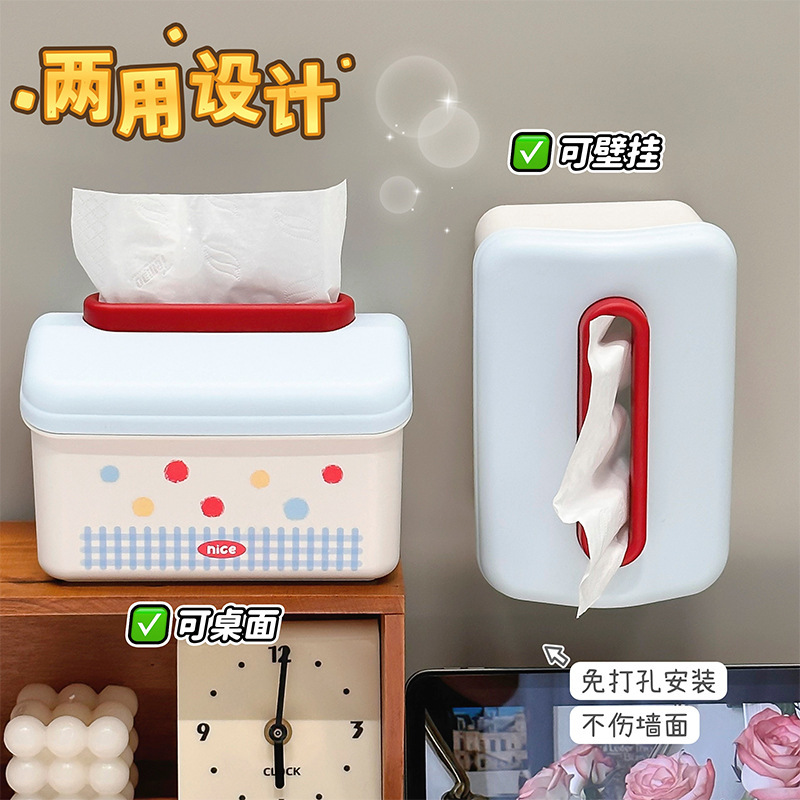 ドーパミン小さな家ティッシュボックスホームリビングルームデスクトップナプキンボックス大開口部簡単に取り出す壁掛けティッシュボックス|undefined