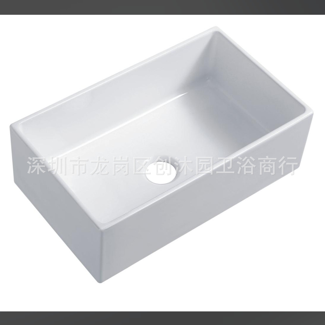 Cocina americana retro fregadero de cerámica de tierra refractaria grande fregadero de un solo tanque blanco versión frontal lavabo empotrado fregadero