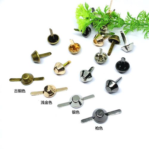 Wholesale 12-15mm Bucket Clip Fasteners for Luggage and Bags, Gold Tree Accessory Packaging Decorations, Two-Pin Rivets