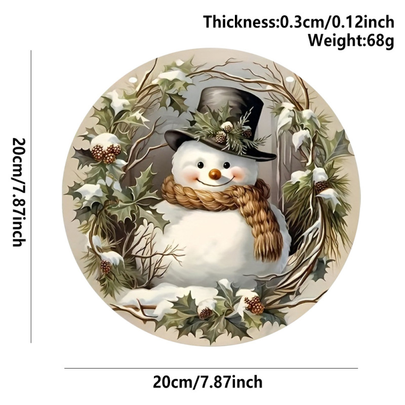 現物クリスマス装飾品ペンダント木製看板シリーズサンタクロース雪だるまヘラジカ円形標識表札|undefined