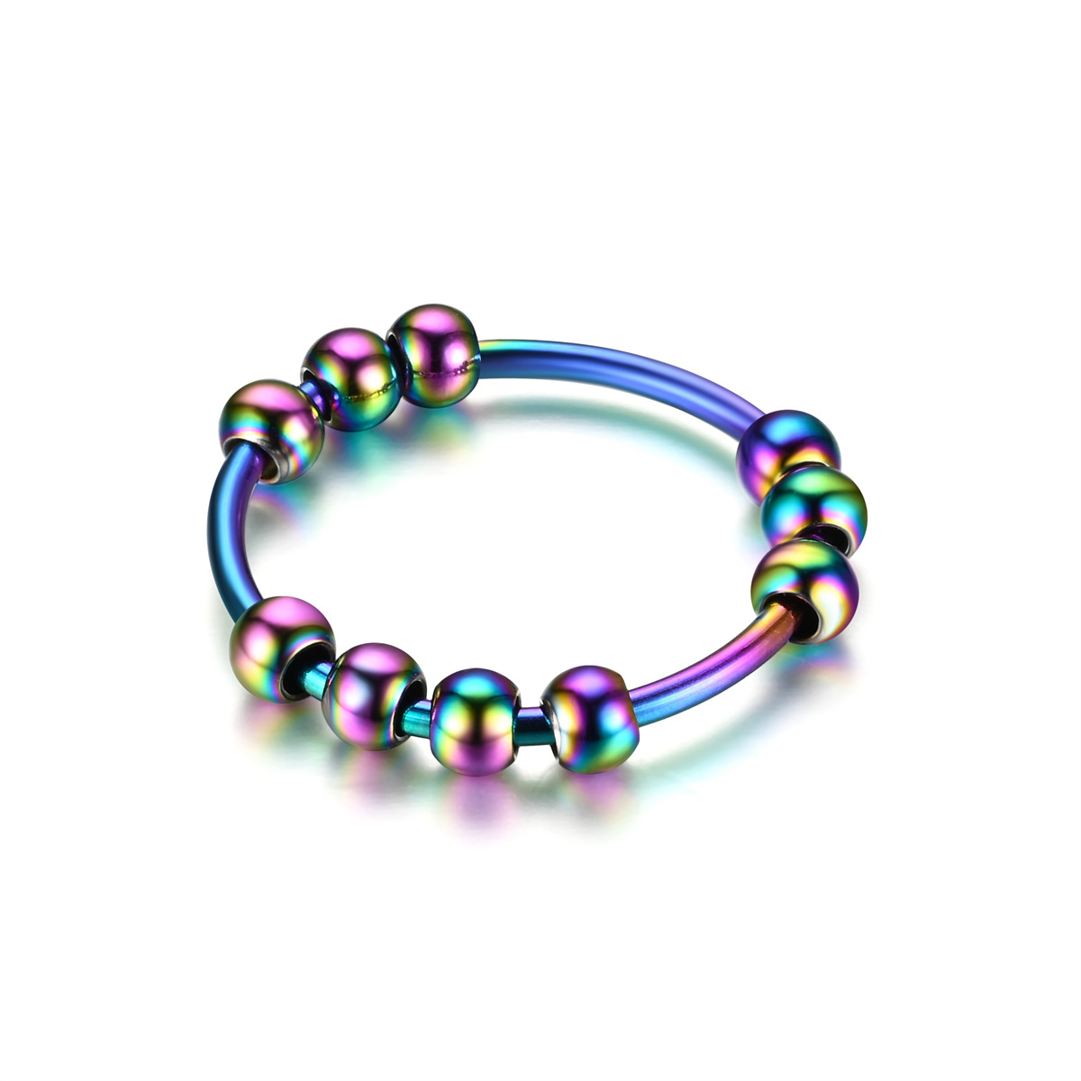 11g Weight Anxiety Ring Classification 11, 6 Ring Size Daily, Festival Occasion Stainless Steel Material Geometric Pattern Unisex Gender Plating Design Fashion Style Fashion Geometric Stainless Steel Rings Plating Stainless Steel Rings 5
