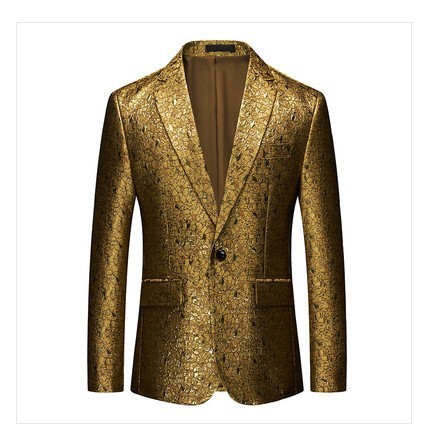 Men's jazz dance music production dress suit host singers best man piano performance floral blazerssuit maple printing small business and leisure suit men party