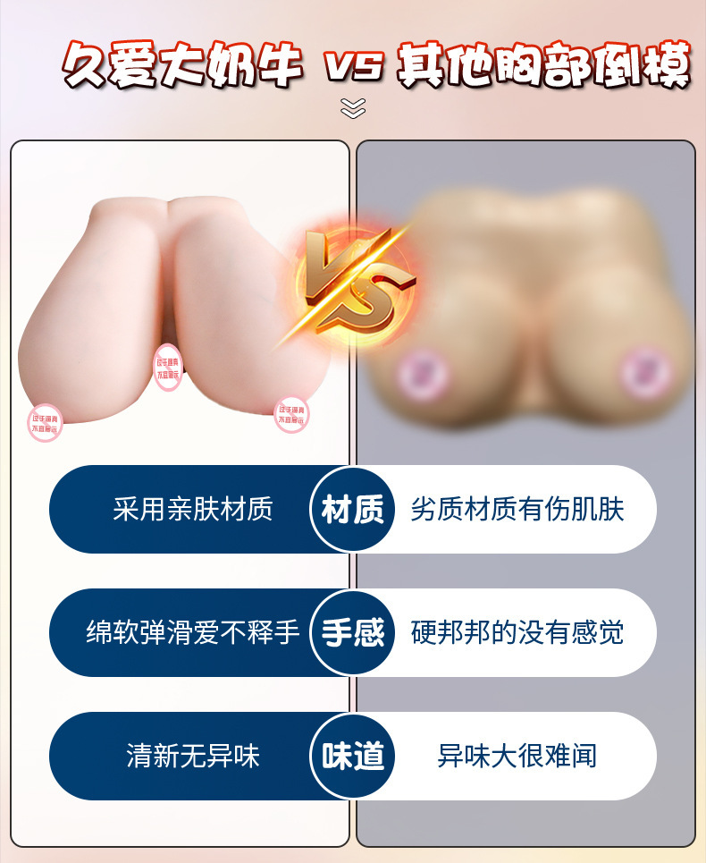 Jiuai Half-Body TPE Masturbator with Breasts, Vaginal and Anal Channels, Manual Use — detail image 2