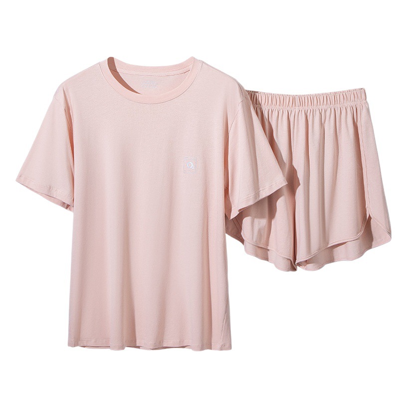 Agua suave Tencel algodón primavera y verano pijamas de las mujeres traje antibacteriano manga corta prendas vestir exteriores homewear