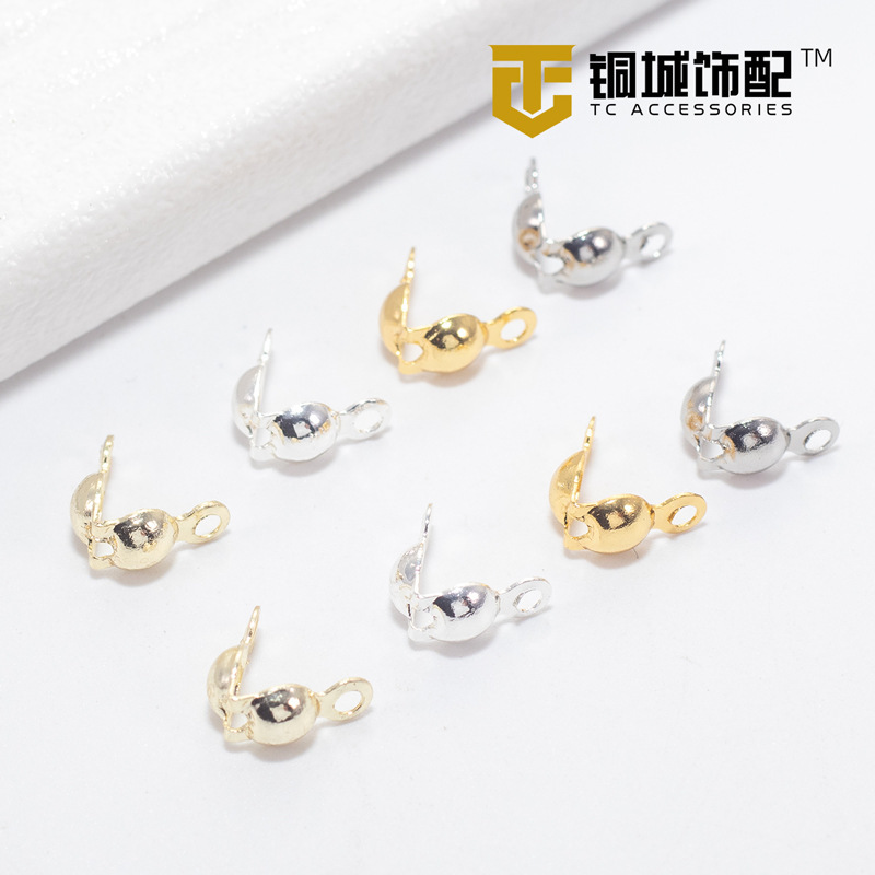 14K Gold-Filled Color-Preserving Double-Covered Buckle Bean Buckle Double-Eared Double-Sided Buckle Finishing Handmade DIY Bracelet Necklace Bead Chain Accessories
