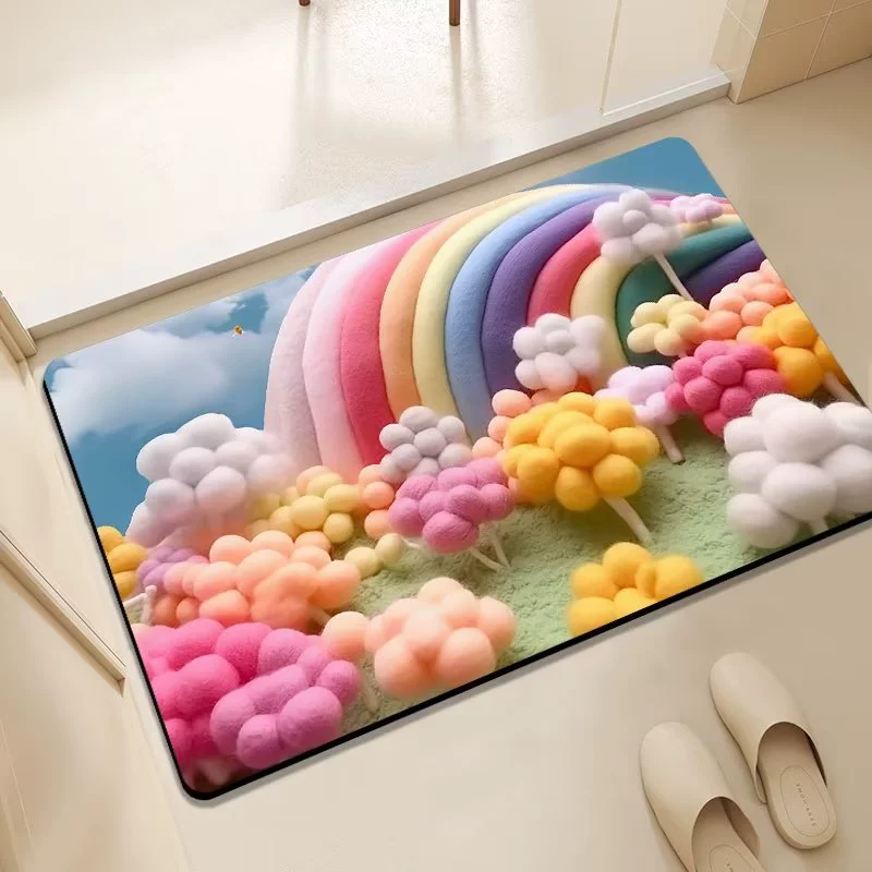 Новый мяч бархатный цветок Впитывающий Коврик для ванной комнаты мягкий диатомовый грязевой коврик бытовой Ванная комната Кухня впитывающий дверной коврик нескользящий коврик