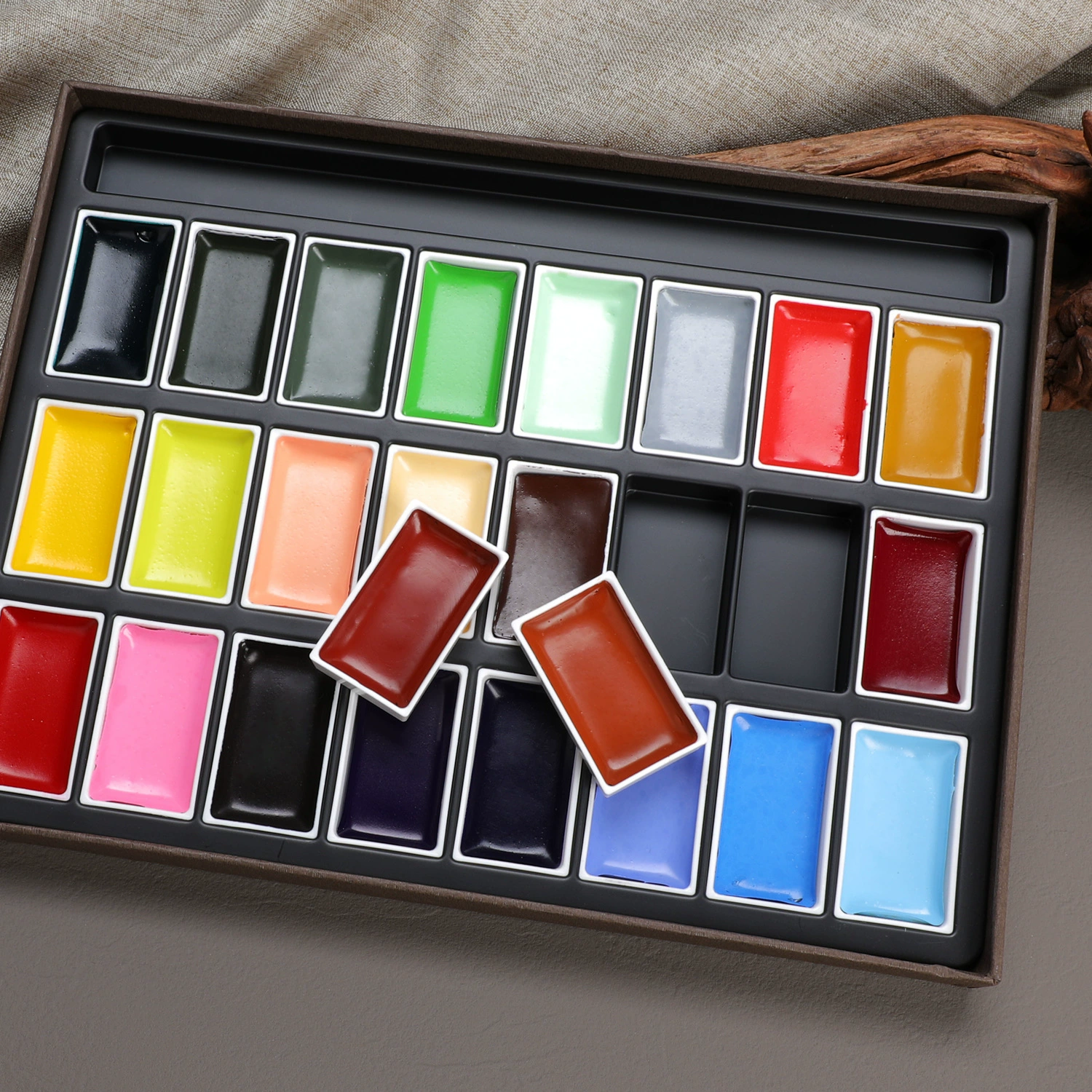 彩研 Pigment art watercolour, ручная гуащ для начинающих для учеников начальной школы, 48 цветов