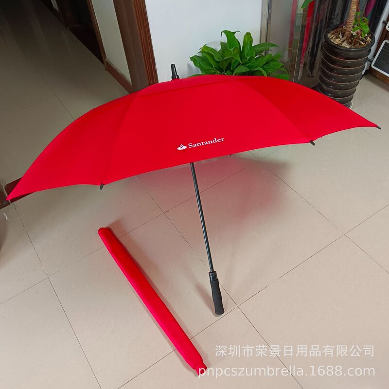 Export Spain Santander full fiber automatic double-layer ventilation umbrella golf advertising promotional umbrella