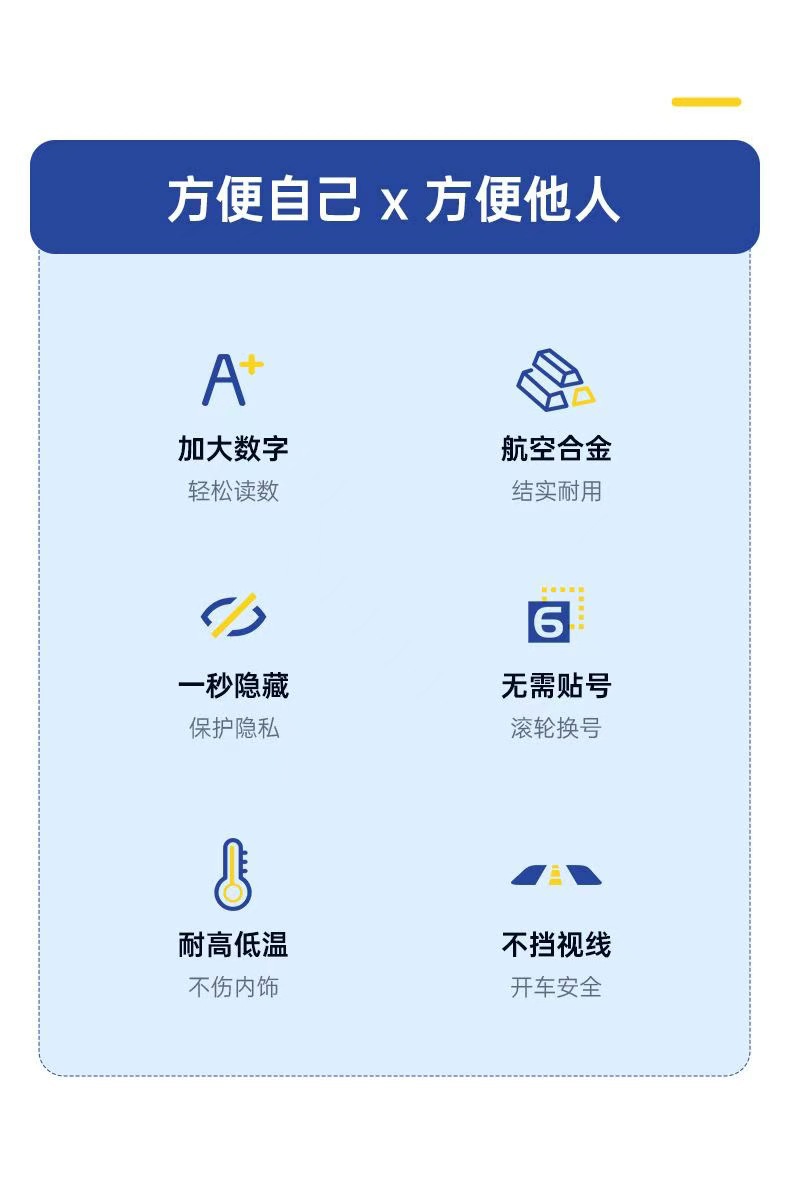 Car Accessories Temporary Parking Number Plate, Creative Metal Rolling Phone Number Plate for Moving the Car