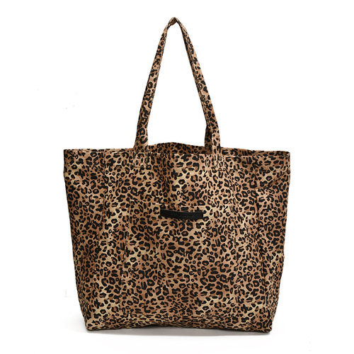 Foreign order 2024 new large-capacity niche fashion leopard print bag for women with lazy style design versatile portable shoulder bag