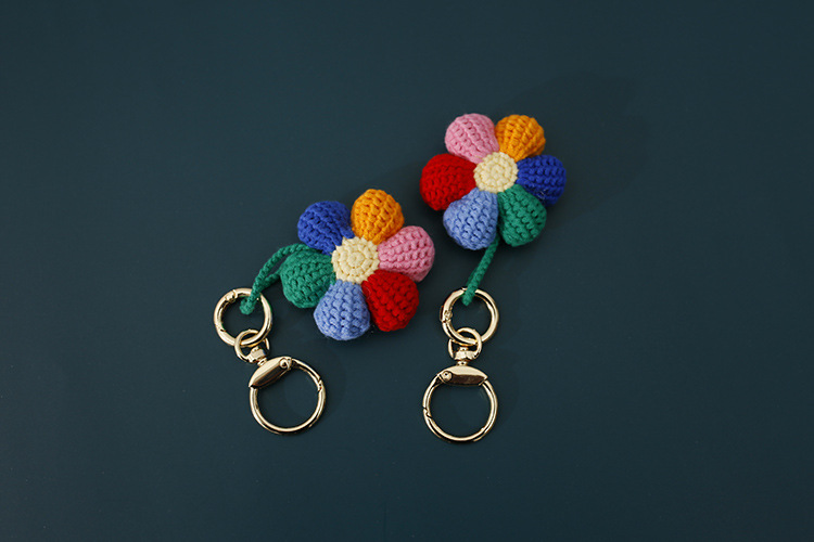 Cartoon Style 1 Piece Cartoon Flower Knit Women's Bag Pendant Keychain