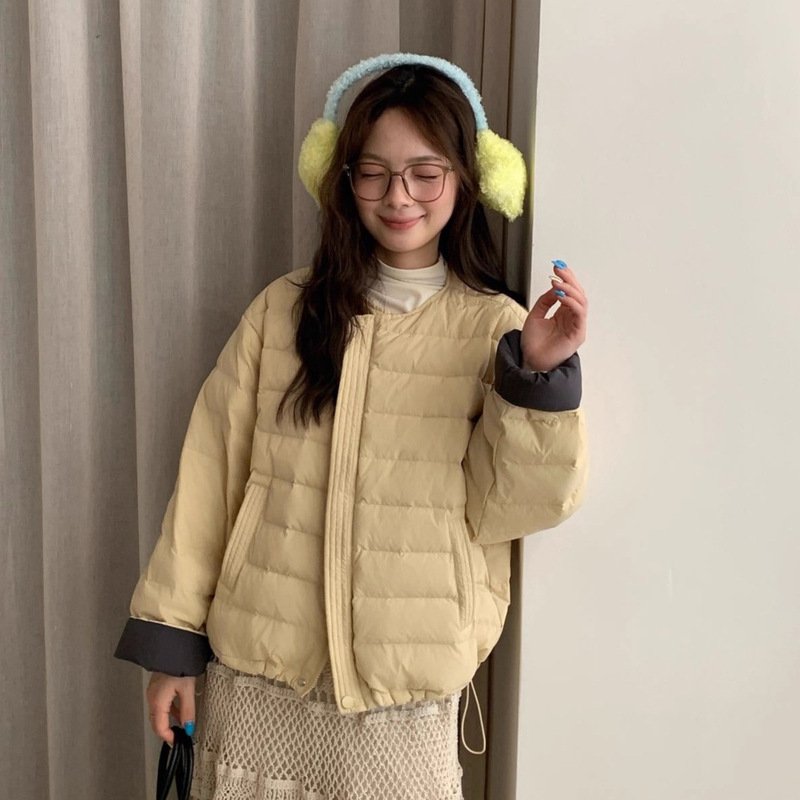 韩版排骨服小众休闲短款羽绒服女小个子百搭休闲宽松白鸭绒外套|undefined
