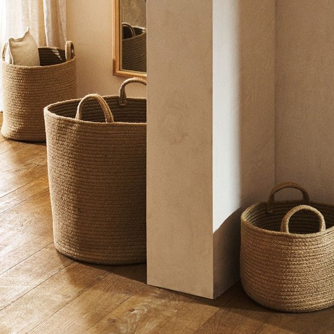 ins European-style oversized jute basket clothes storage basket household storage basket woven storage basket storage basket