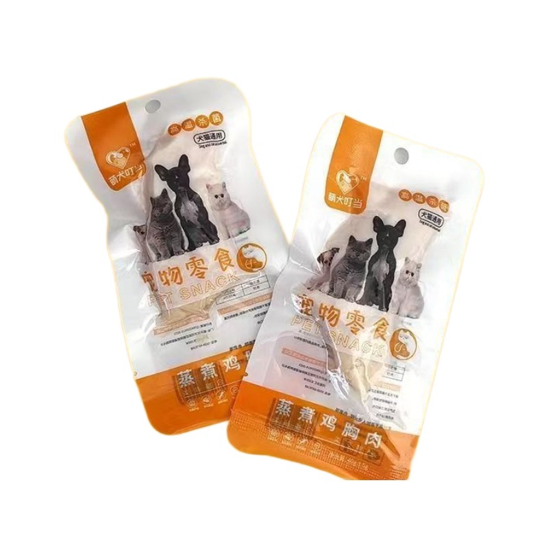 Fábrica al por mayor linda pechuga de pollo para mascotas Dingdong bocadillos para mascotas hervidos 40g pechuga de pollo hervida bocadillos para gatos