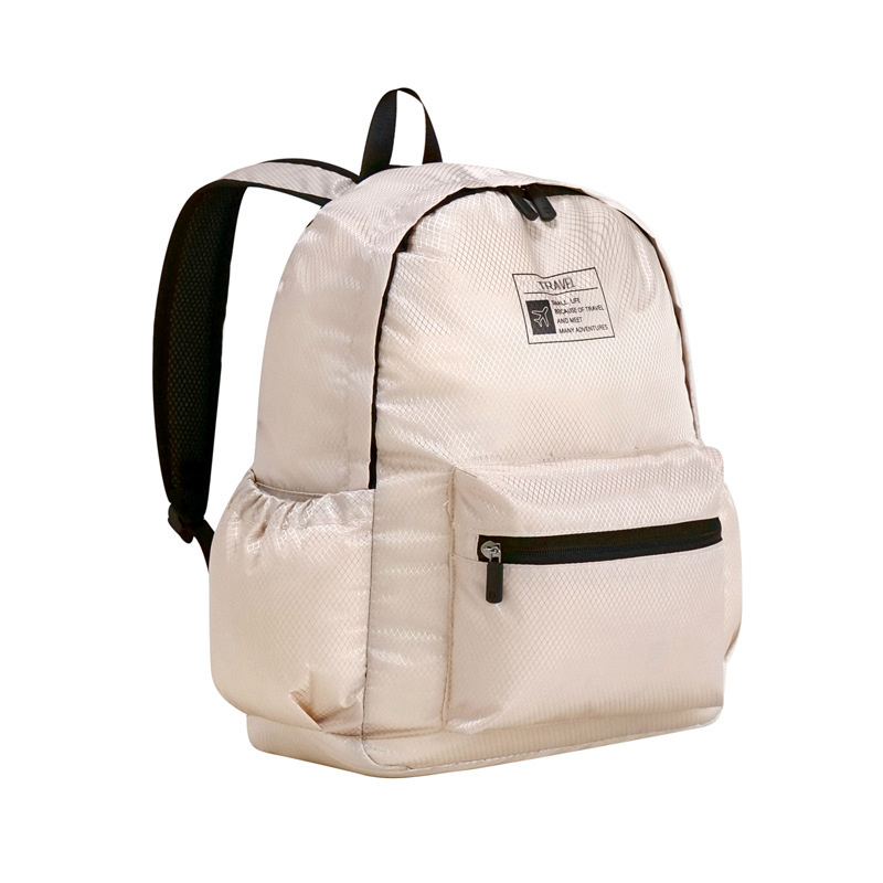 Mochila plegable simple mochila de viaje de gran capacidad bolsa de almacenamiento impermeable para mujer bolsa de almacenamiento de ropa de poliéster casual