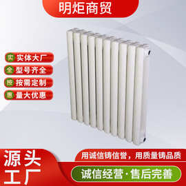 钢二柱暖气片5025低碳钢双柱散热器家用水暖散热器壁挂式暖气片