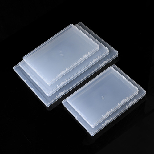 Rectangle plastic box PP transparent square packaging glue box flip lid large storage flat box cross-border 1.7cm