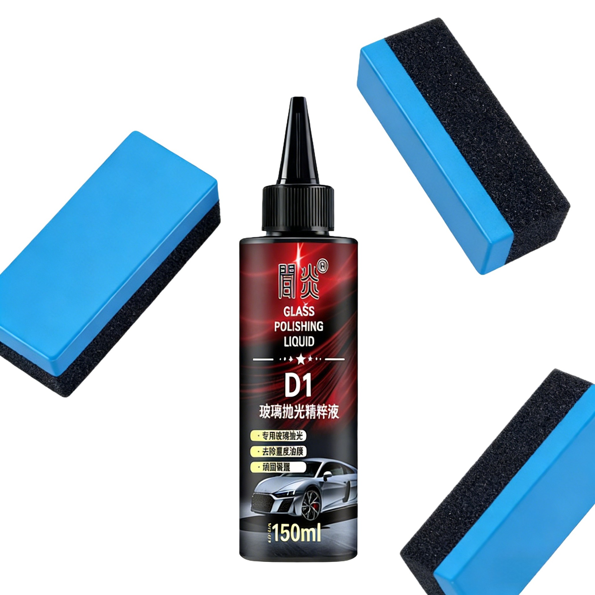 유리 광택 에센스 (뾰족 노즐 포함) - 150ml*1 + 스펀지 헝겊*1