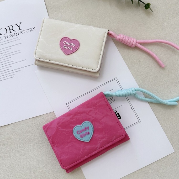 Lanyard Wallet ~ Korean Style Ins Love Candy Wallet Women's Casual Short Women's Wallet Wholesale 70% off Students Lanyard Wallet ~ Korean Style Ins Love Candy Wallet Women's Casual Short Women's Wallet Wholesale 70% off Students