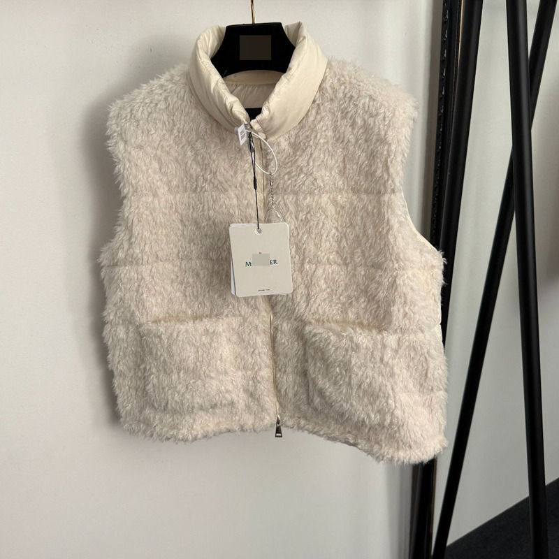Shenzhen Nanyou Classy Export Hot Summer Warm Elegant Elegant Women's New Teddy Velvet Splicing down Vest Jacket