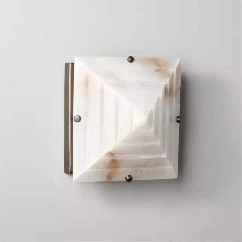 Designer Pagoda Trapezoidal Alabaster Marble Wall Lamp Bedroom Living Room Corridor Bedside Decorative Art Table Lamp