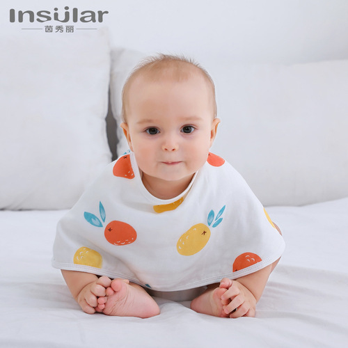 Infant bamboo cotton burp napkin baby large bib six-layer gauze shoulder pad baby bib mother feeding towel