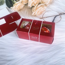 瑞士莲盒子空盒巧克力2粒装的盒子透明盒结婚满月伴手礼礼盒批零