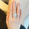 Tide, small design advanced elegant wedding ring, high-quality style, light luxury style, diamond encrusted, on index finger