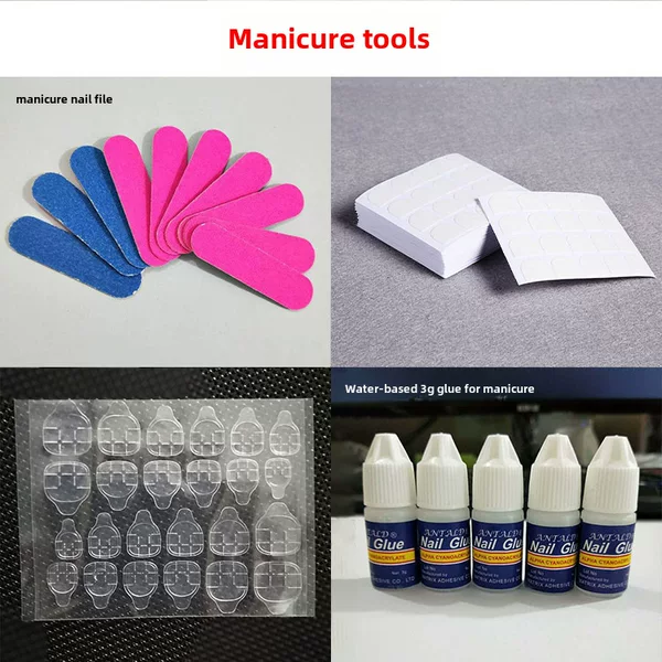 Factory direct fake nails special glue nail file back glue accessories wear nail tools finished wholesale