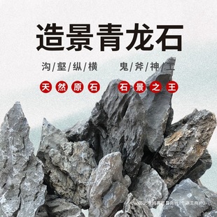 Qinglong stone landscape stone stream stone fish tank landscape stone potted grass tank rockery small bonsai real stone micro landscape
