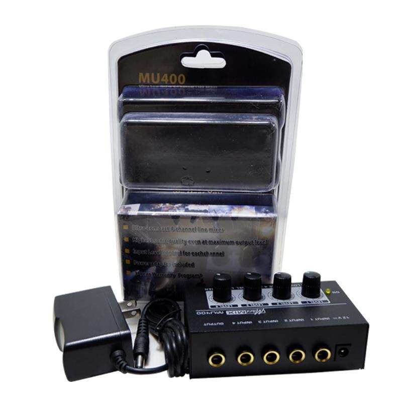 4 채널 오디오 믹서 4 채널 미니 신호 믹서 소형 믹서 오디오 믹서 리버레이터