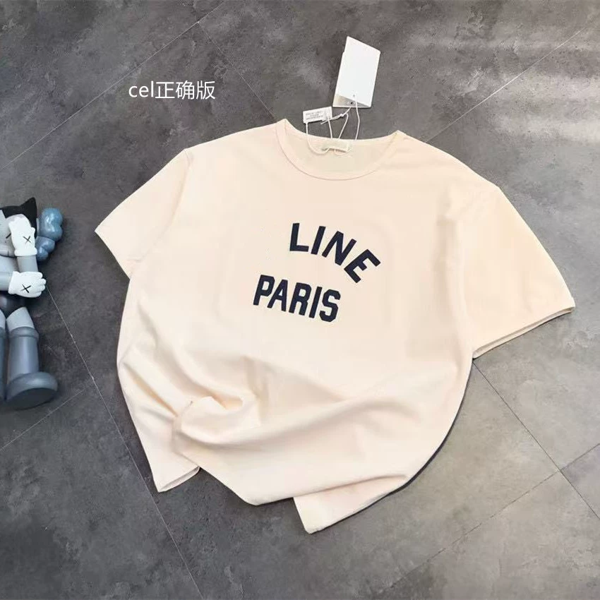 Футболка с вышивкой CEL с надписью 2025 круглый воротник простой мужской и женский короткий рукав случайный круглый воротник свободный полукрукавный трансграничный