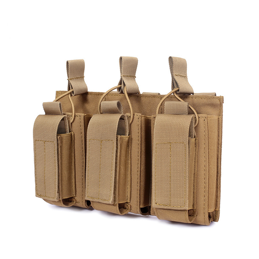 New Tactical Triple Bag, Mother-In-Law Triple Magazine Bag, Accessory Pistol Magazine Bag, Multi-Purpose Military Fan Cosmetics Bag
