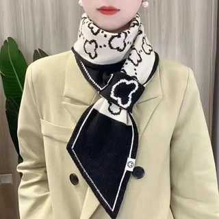 【没有笑脸】2025围巾冬季女新款黑白经典保暖百搭韩版高级感围脖