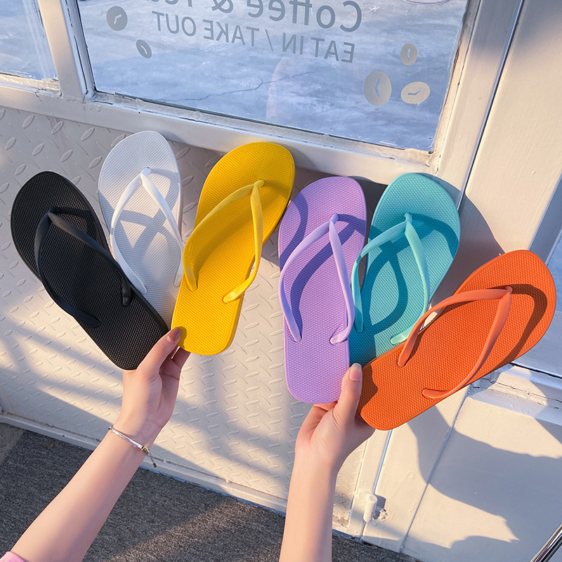 Flip-Flops Women's Outer Wear Summer Flip-Flops Non-Slip Bathroom Bathing Beach Seaside Couple Ins Trendy Summer Slippers