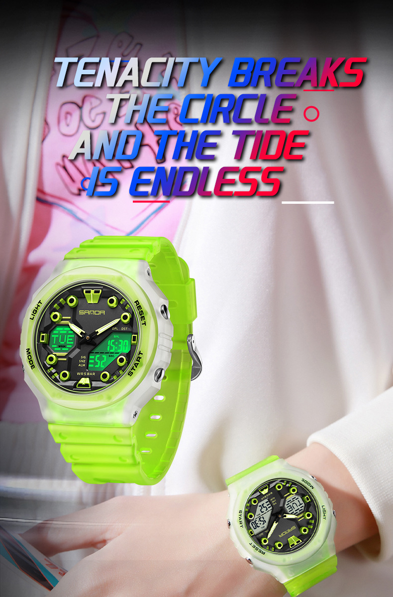 Sanda Sanda 6200 Orologio elettronico Esplosioni Sveglia multifunzionale Orologio impermeabile Orologio Cool Beginning Orologio per studenti delle scuole superiori_voghion.com