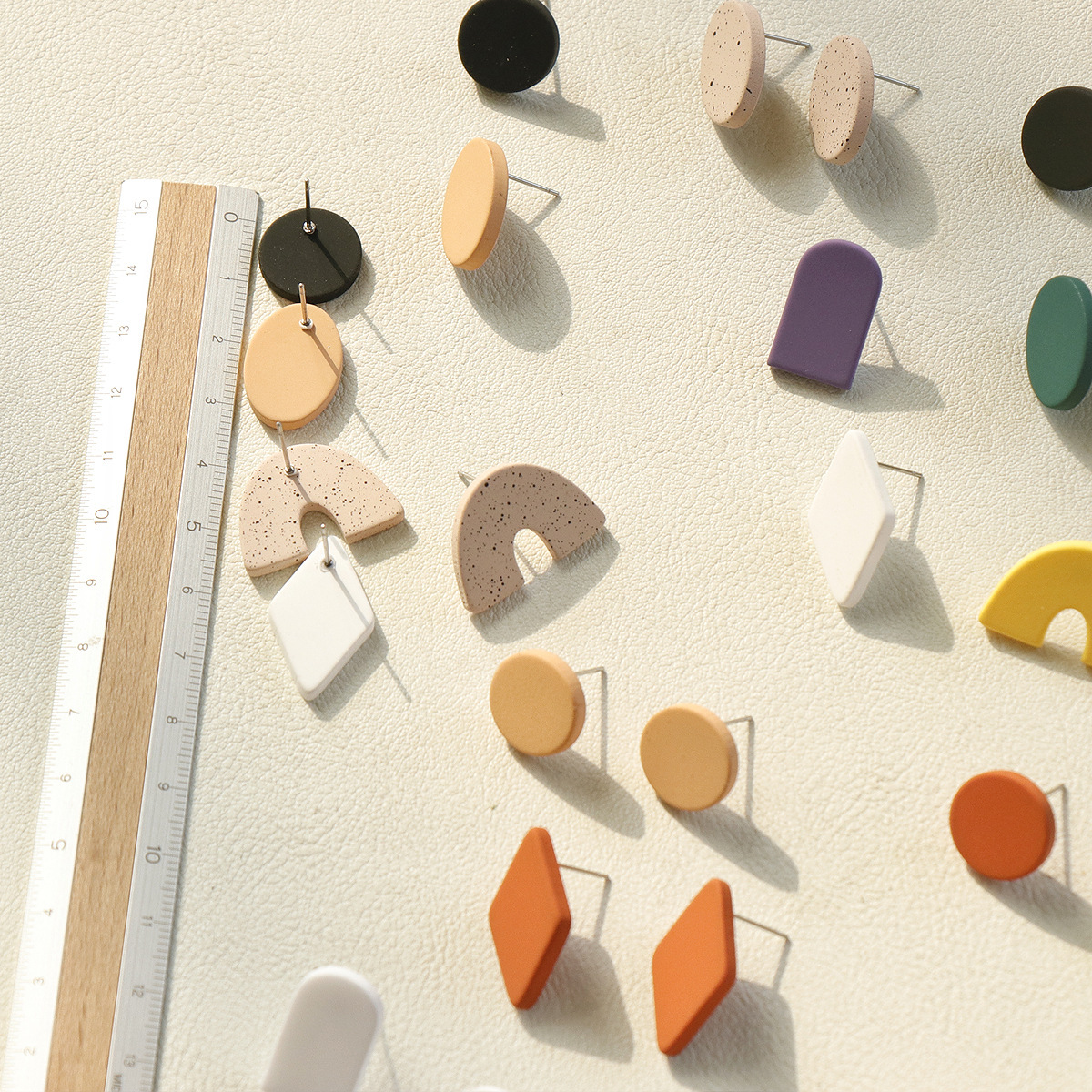 5g Weight 3 Pairs Simple Style Geometric Soft Clay Women's Ear Studs