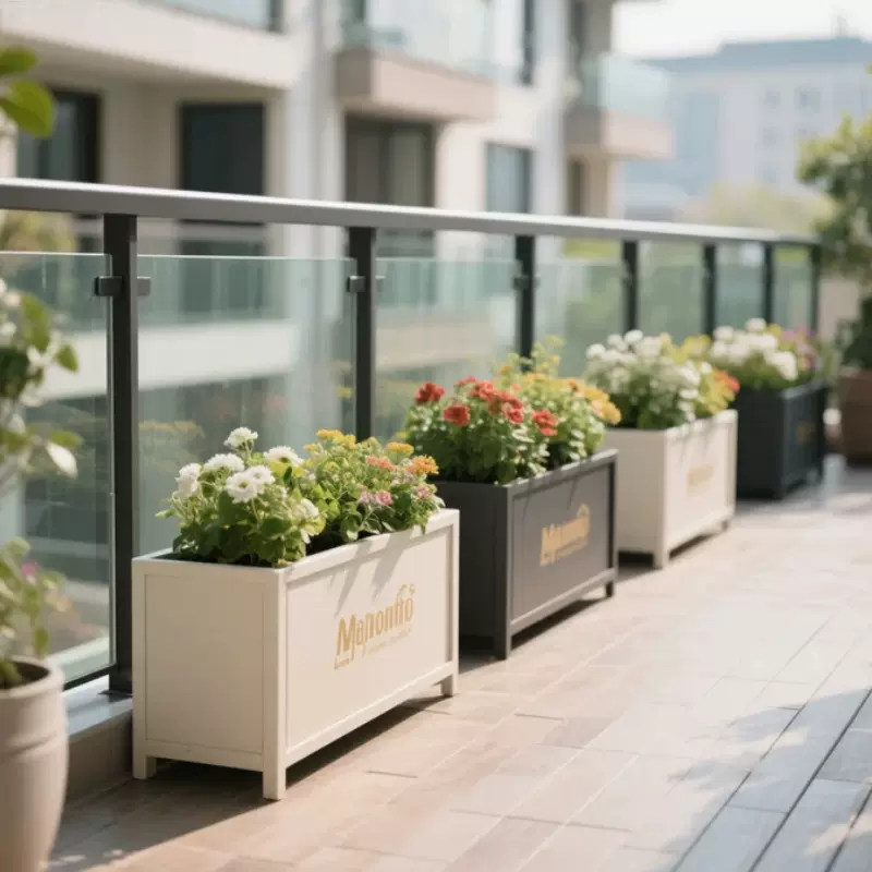 阳台户外铁艺花箱围栏室外摆街道不锈钢花槽长方形售楼部广场花坛