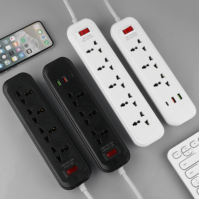 Enchufe transfronterizo estándar europeo estándar británico estándar americano placa de enchufe multi-enchufe de 2 metros zócalo universal puerto USB / PD enchufe