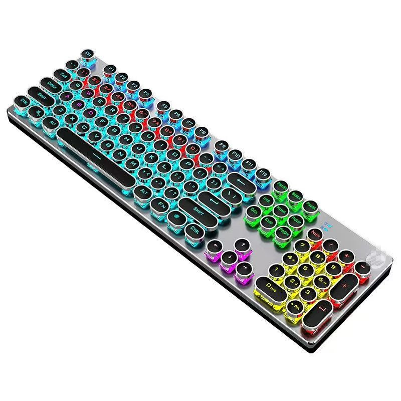 GK100F 混光緑軸メカニカルキーボード 104キー 有線 ゲーミングキーボード ノートパソコン用