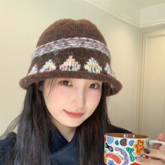 一眼沦陷~新款费尔岛复古针织渔夫帽女秋冬日系甜美显脸小毛线帽