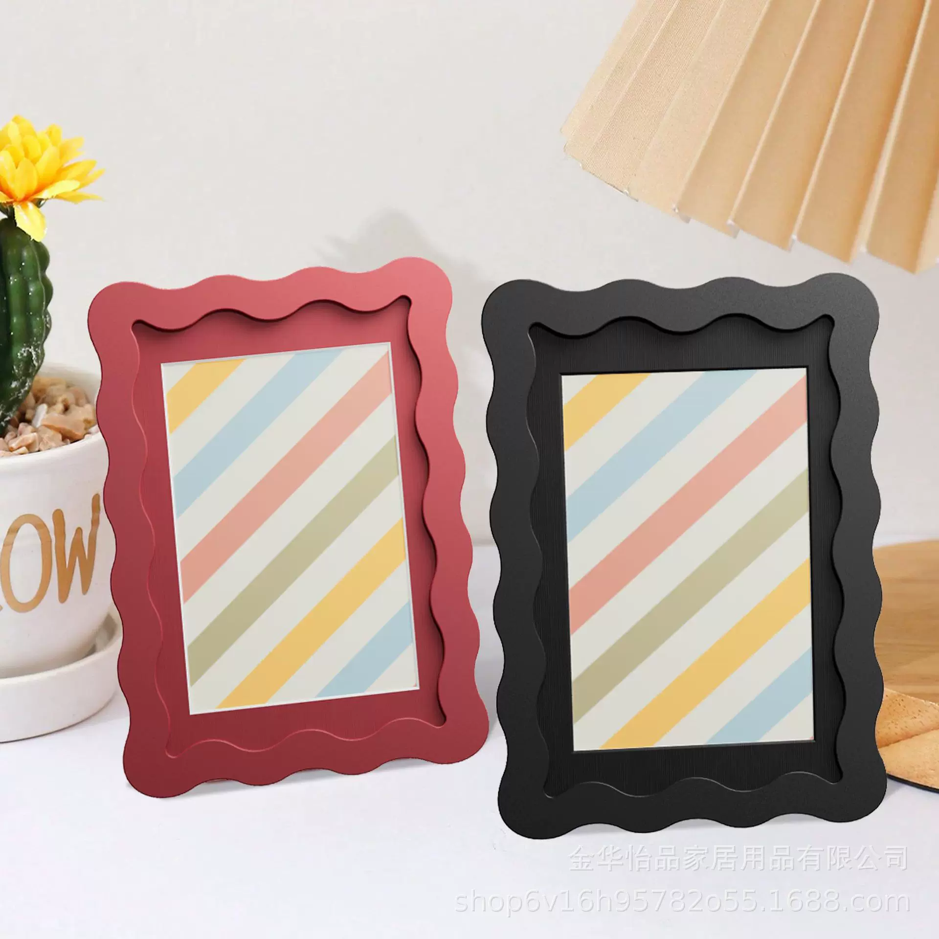 跨境亚马逊木质波浪花边相框儿童手工DIY装裱画框摆台 厂家定制