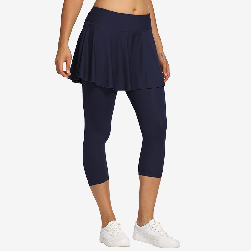 Women's Tennis Skirt Leggings Sports Skirt Gym Running Golf Workout Bottom with Pocket